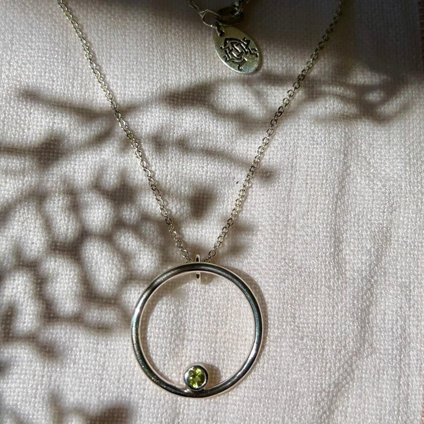DSG Green Gemstone Circle Necklace