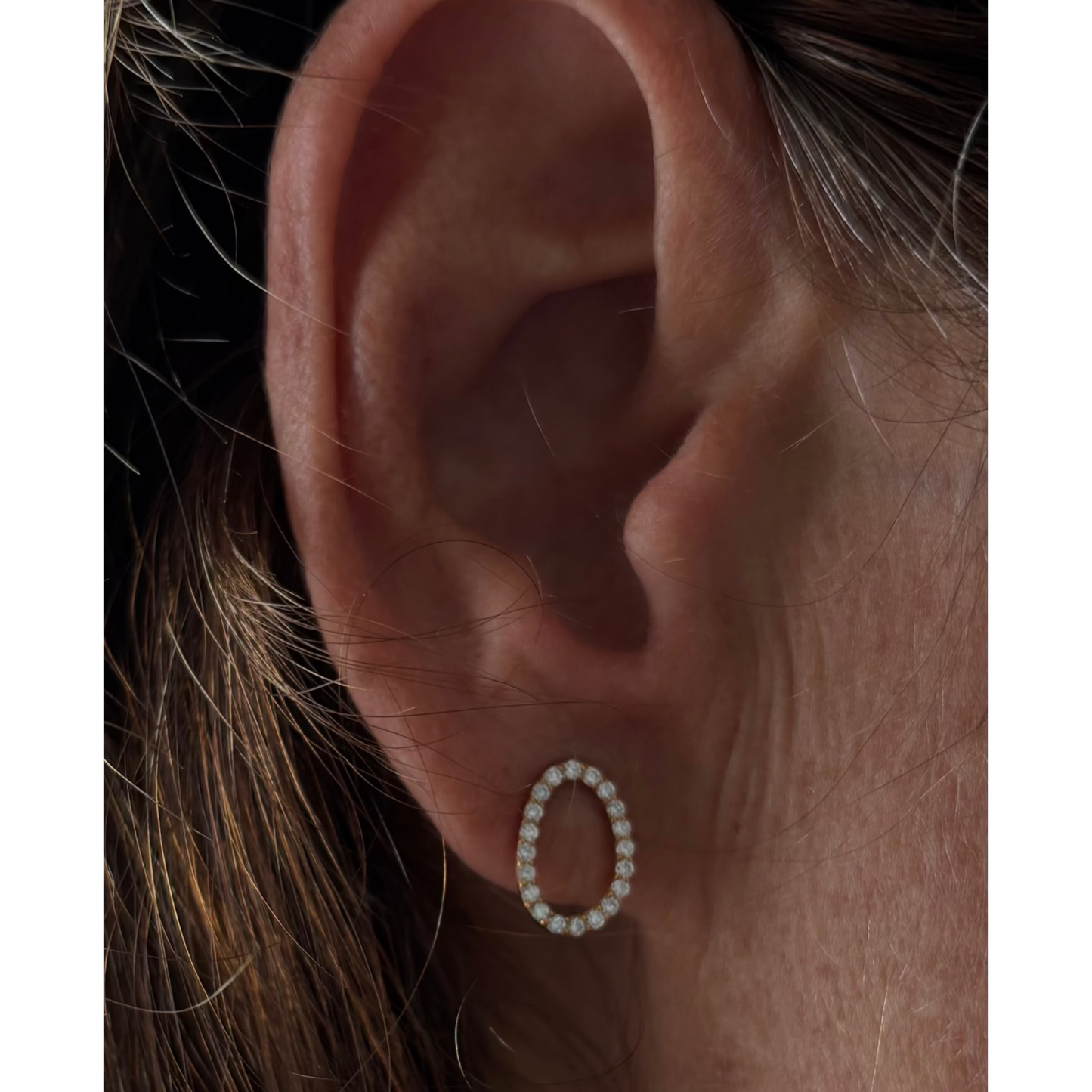 Organic Oval Diamond Studs