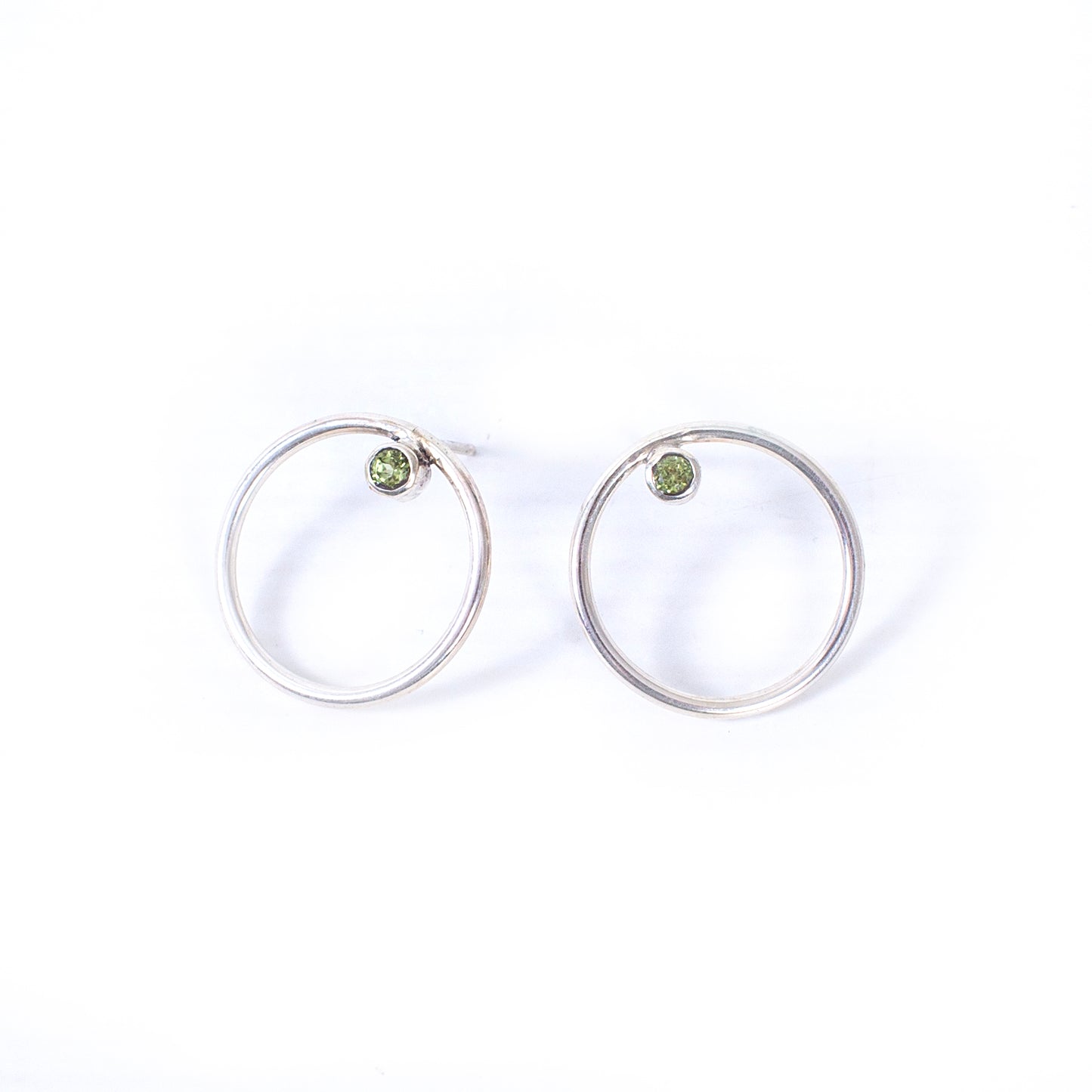 DSG Green Gemstone Circle Earrings