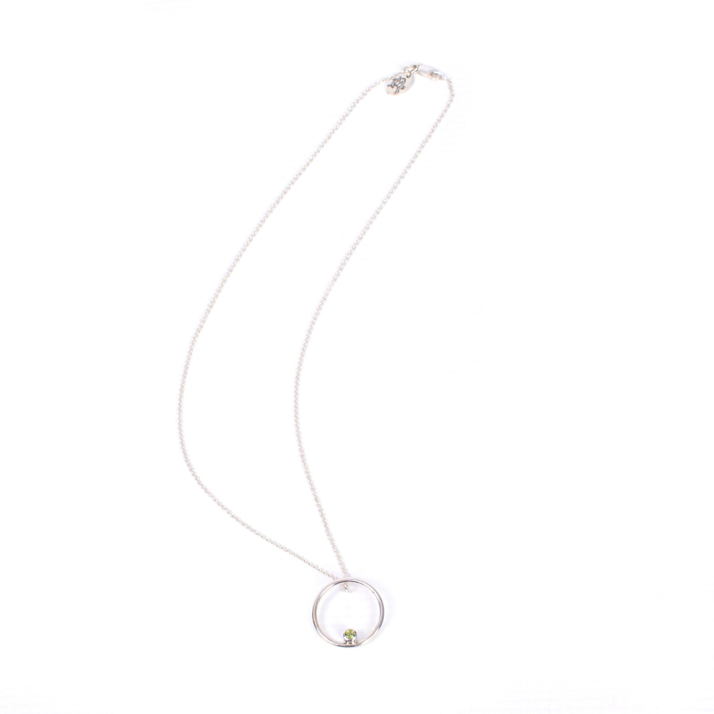 Green Gemstone Circle Necklace