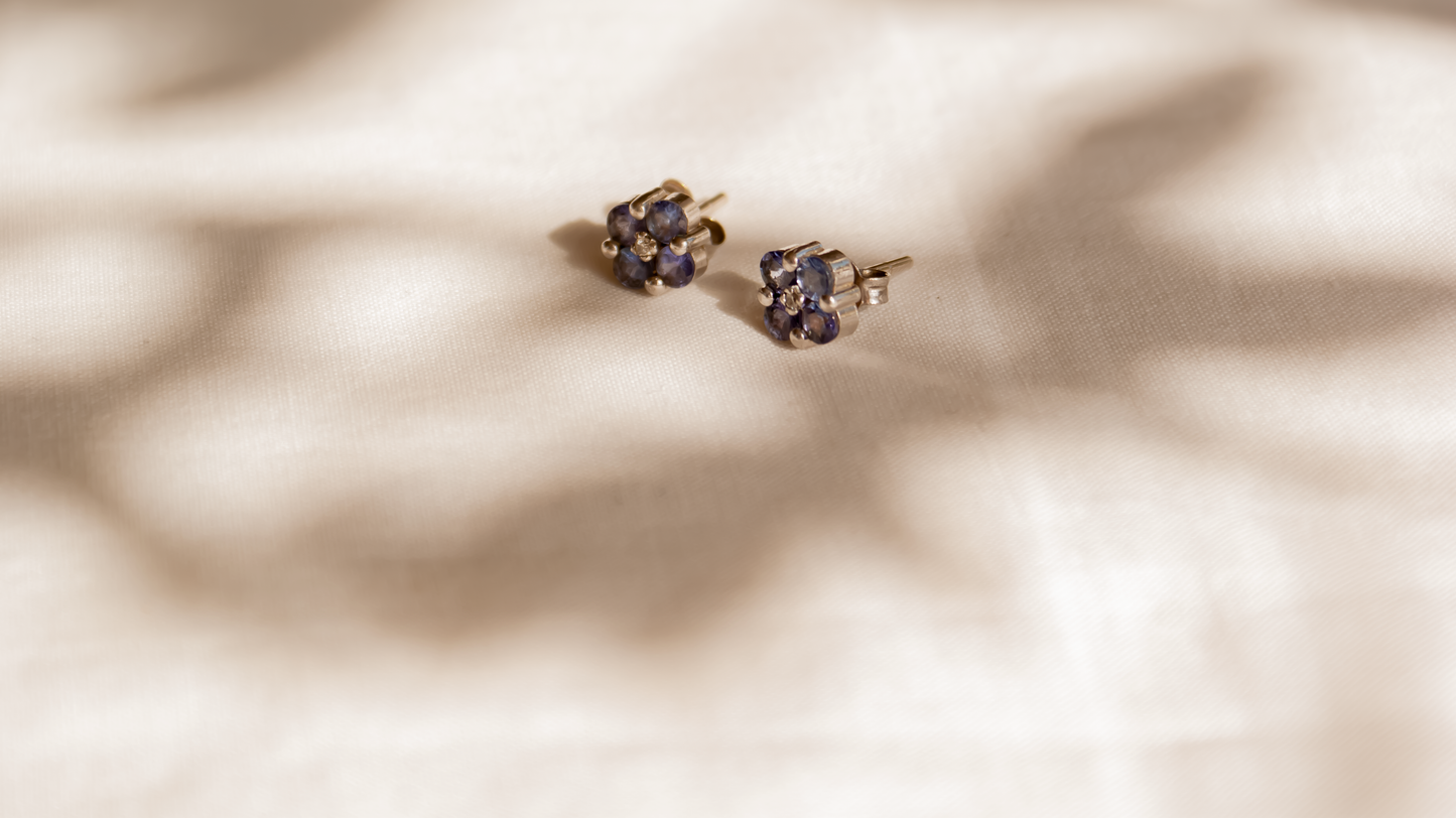 Tanzanite Daisy Earrings