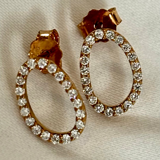Organic Oval Diamond Studs